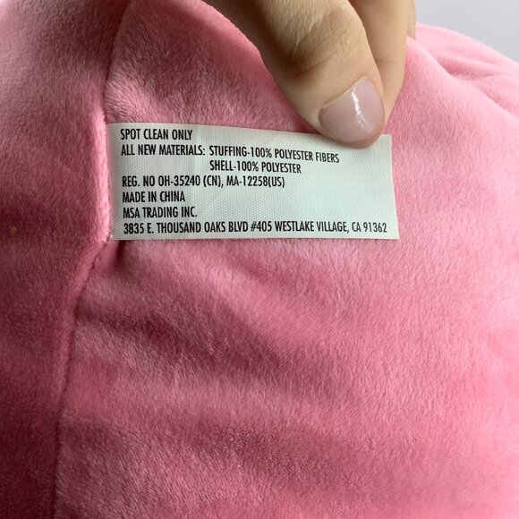 Sequin Pink Deer Plush Pillow Stuffed Animal 6" x 12" x 8" Holiday Home - Picture 5 of 7